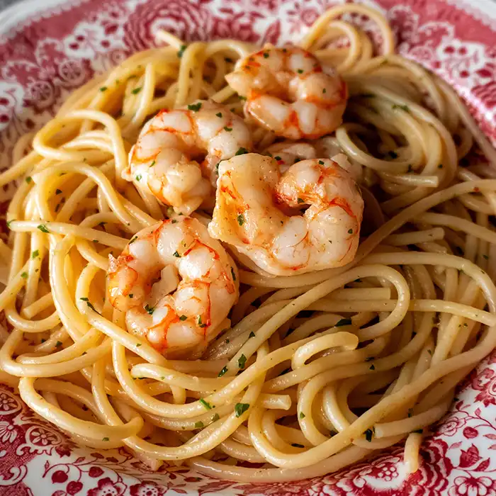 Receta de pasta con gambones